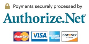 Payments securely processed by Authorize.net