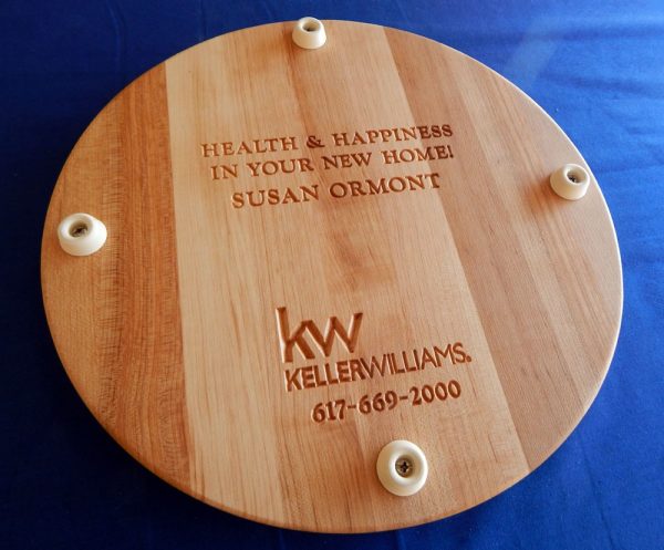Back of Personalized Round Cutting Board